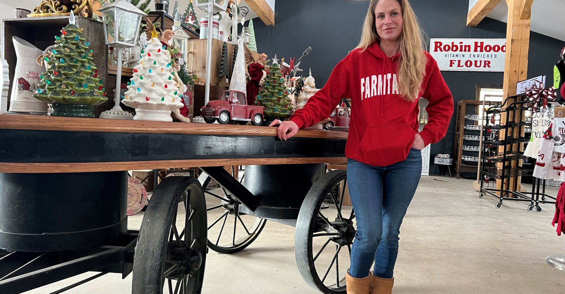 Meghan Snyder in the Snyder Family Farm Christmas Market