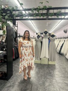 Jessy Eterno, owner of Sew Stylish has  large selection of wedding dresses
